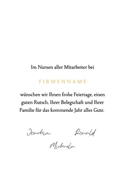 Weihnachtskarte Goldlinien Weihnachtsbaum Logo 3