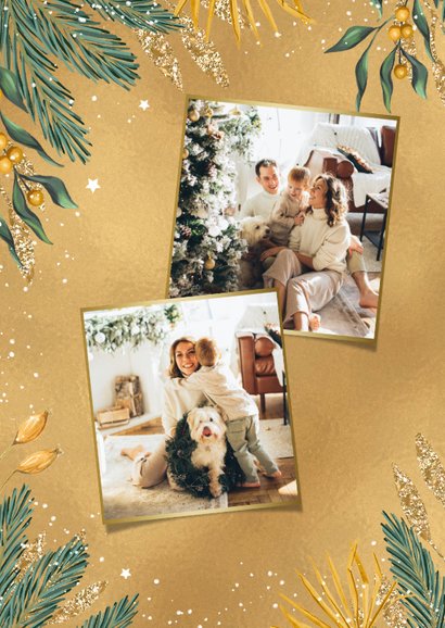 Weihnachtskarte Goldlook & Foto 2