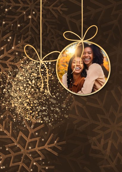 Weihnachtskarte Goldstaub Foto in Weihnachtskugel 2