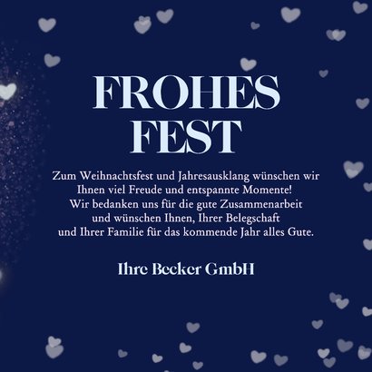Weihnachtskarte Herz aus Herzen dunkelblau  3