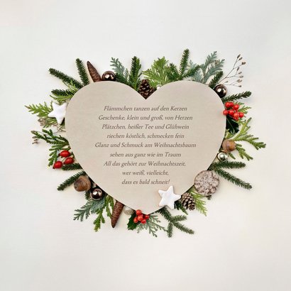 Weihnachtskarte Herz botanisch 2