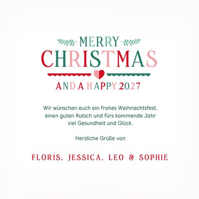 Weihnachtskarte Herz nostalgische Symbole 3