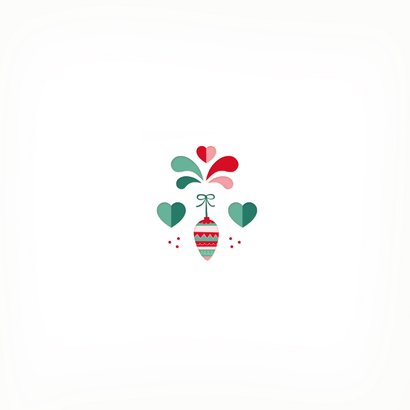 Weihnachtskarte Herz nostalgische Symbole Rückseite