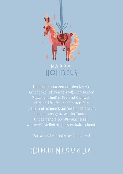 Weihnachtskarte Holzpferdchen 3