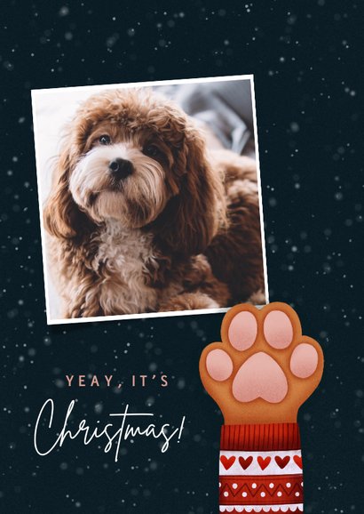 Weihnachtskarte Hundepfote 2