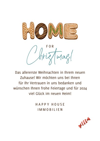 Weihnachtskarte Immobilienmakler Lebkuchenhaus 3