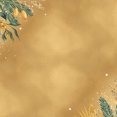 Weihnachtskarte international Goldoptik Rückseite