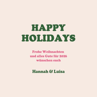 Weihnachtskarte Karomuster Weihnachtsbäume mit Foto 3