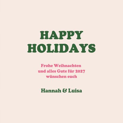 Weihnachtskarte Karomuster Weihnachtsbäume mit Foto 3