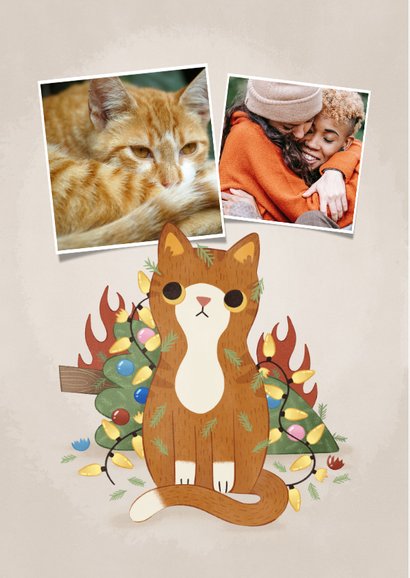 Weihnachtskarte Katze 'Meowy Catmas' 2