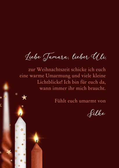 Weihnachtskarte Kerzen 'viele Lichtblicke'  3