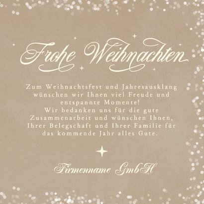 Weihnachtskarte klassisch Kalligraphie weiß Schneeflocken 3