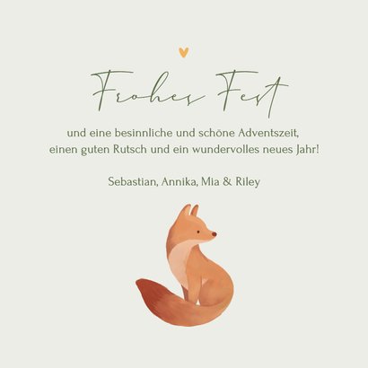 Weihnachtskarte kleiner Fuchs im Weihnachtskranz 3