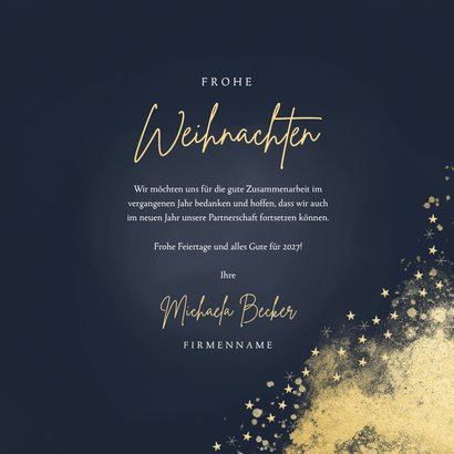 Weihnachtskarte Kunden & Partner Goldsternchen 3