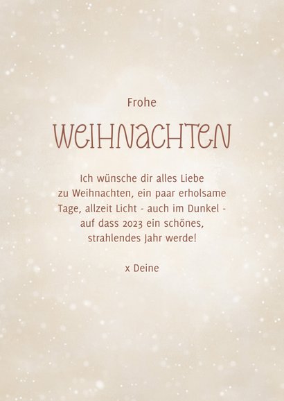 Weihnachtskarte leuchtender Stern Send a Smile