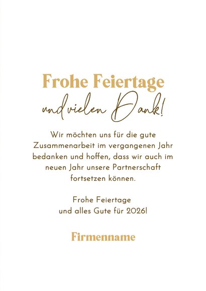 Weihnachtskarte Lichterkette 2026 mit Logo Goldoptik 3