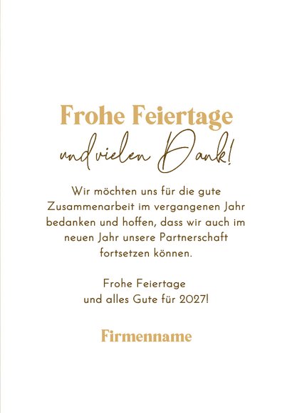 Weihnachtskarte Lichterkette 2027 mit Logo Goldoptik 3