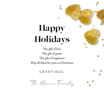 Weihnachtskarte 'Lovely Holidays' mit Herzen 3