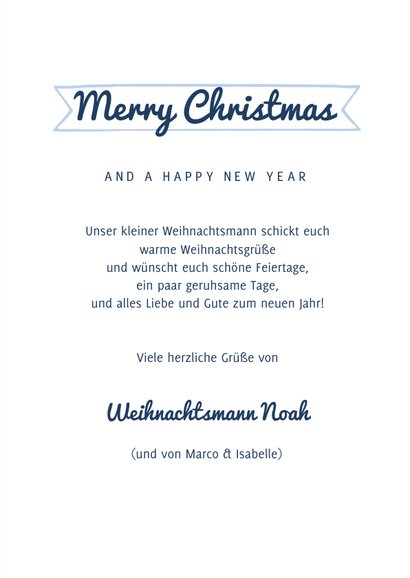 Weihnachtskarte lustiger Weihnachtsmann eigenes Foto 3