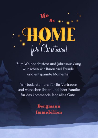 Weihnachtskarte Makler Immobilien Häuschen im Schnee 3