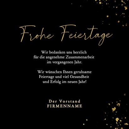 Weihnachtskarte Marmor 2027 grün Goldkleckse geschäftlich 3