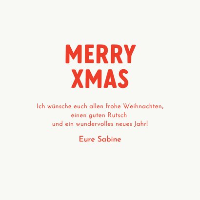 Weihnachtskarte 'Merry XMas' mintgrün gestreift 3