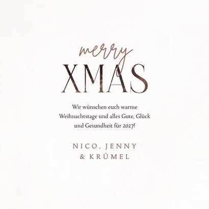 Weihnachtskarte Merry XMAS Schneekristalle 3