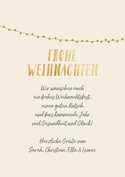 Weihnachtskarte mit 4 Fotos & Frohe Weihnachten in Goldlook 3
