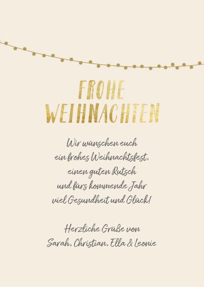 Weihnachtskarte mit 4 Fotos & Frohe Weihnachten in Goldlook 3