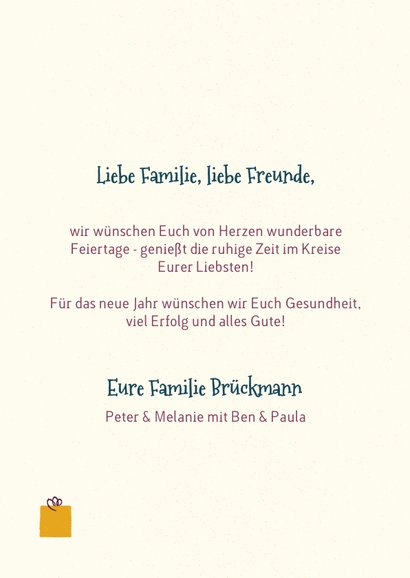 Weihnachtskarte mit bunten Geschenken 3