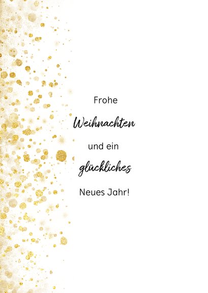 Weihnachtskarte mit eigenem Foto, Goldkonfetti und Sternen 2