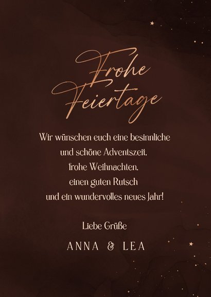 Weihnachtskarte mit Foto 2027 dunkel mit Kupfer 3