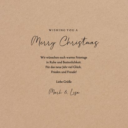 Weihnachtskarte mit Foto auf Kraftpapier schlicht  3