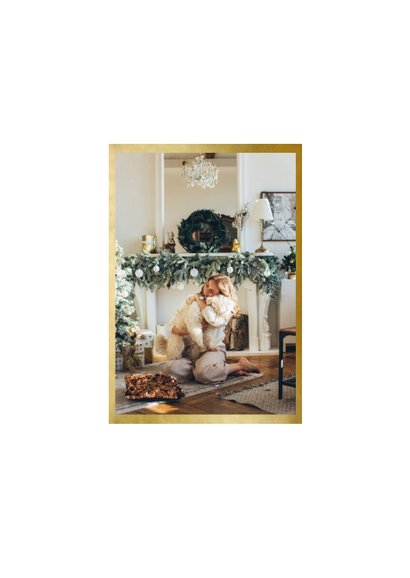 Weihnachtskarte mit Fotocollage 'Merry Christmas' Goldlook 2