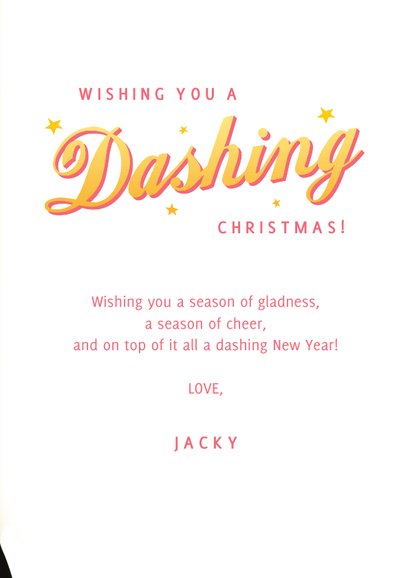 Weihnachtskarte mit Hund 'Dashing Christmas' 3