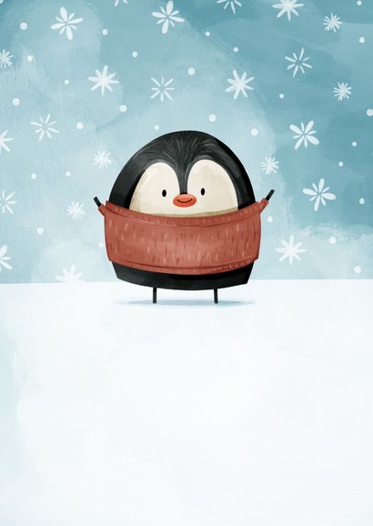 Weihnachtskarte mit kleinem Pinguin 'Warm hugs' 2