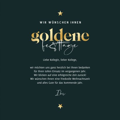 Weihnachtskarte Mitarbeiter 'Goldene Festtage' 3