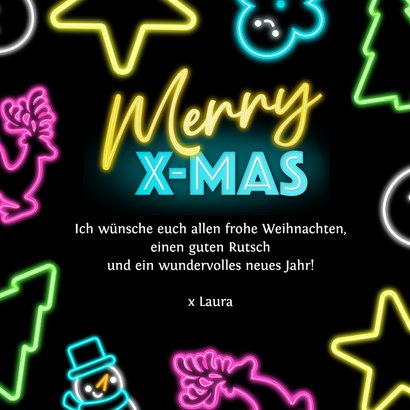 Weihnachtskarte Neon-Weihnachtsfiguren 3