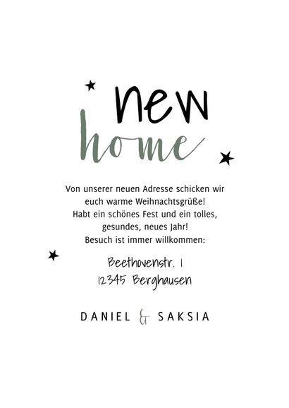 Weihnachtskarte New Home Pflanzen 3