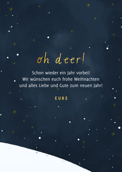 Weihnachtskarte 'Oh deer' Rentier bunte Lichterkette 3