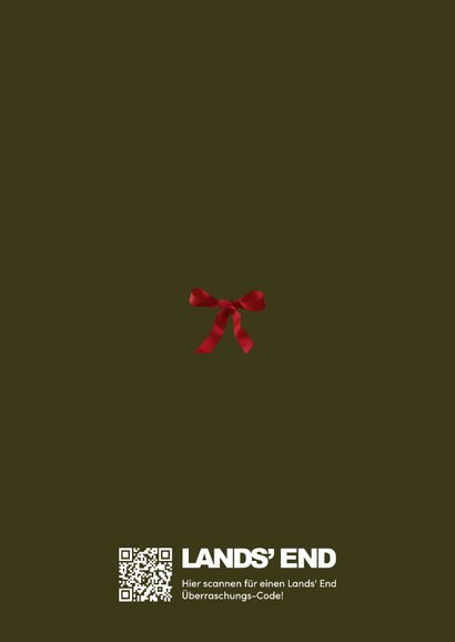 Weihnachtskarte olivgrün Foto mit Schleife Rückseite