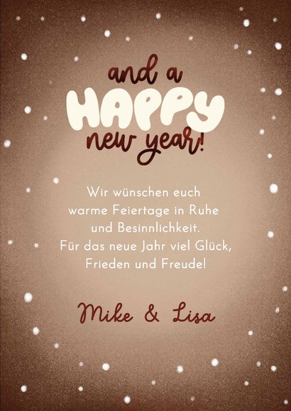 Weihnachtskarte Rentier mit Mütze und Lichterkette Geweih 3