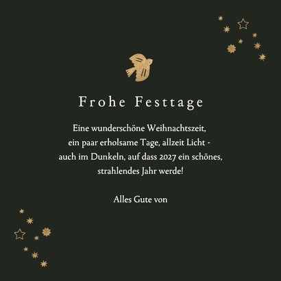 Weihnachtskarte Rentier, Taube & Sterne 3