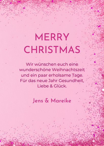Weihnachtskarte rosa Glitzer Ho Ho Ho Folienluftballons 3