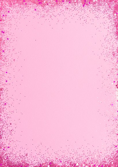 Weihnachtskarte rosa Glitzer Ho Ho Ho Folienluftballons Rückseite