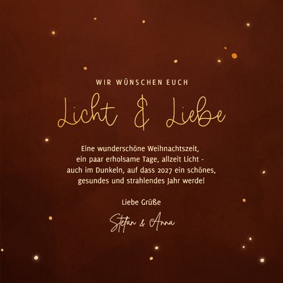 Weihnachtskarte Rotkehlchen Licht & Liebe Lichterkette 3