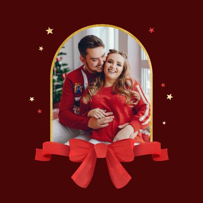 Weihnachtskarte Schwangerschaft ankündigen Baby Foto Kugel 2