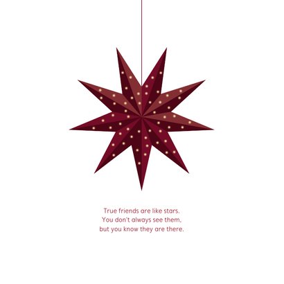 Weihnachtskarte Stern 'Licht un dunklen Tagen' 2