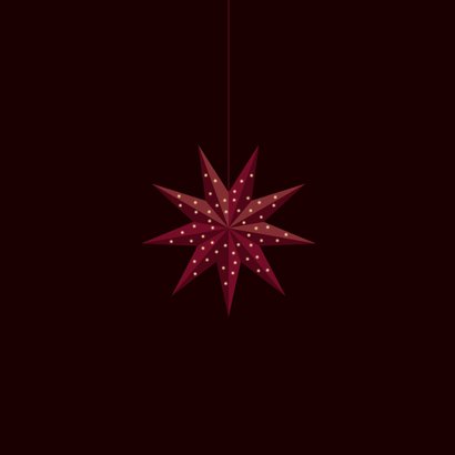 Weihnachtskarte Stern 'Licht un dunklen Tagen' Rückseite