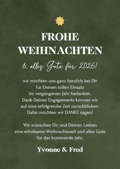 Weihnachtskarte Tannenbaum '26 und Sterne in Gold 3